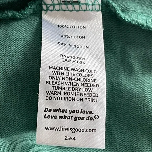 Life is good Christmas Green gingerbread guy long sleeve size Large - Picture 5 of 5